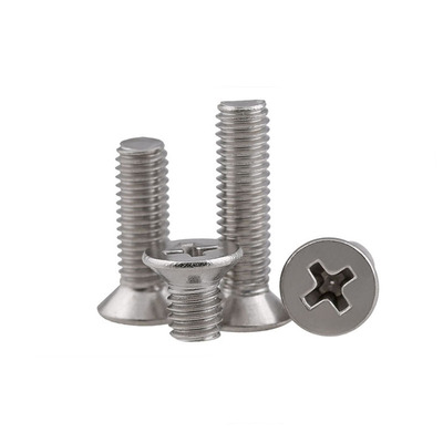 GB819十字沉头螺丝 不锈钢 平头机牙螺丝